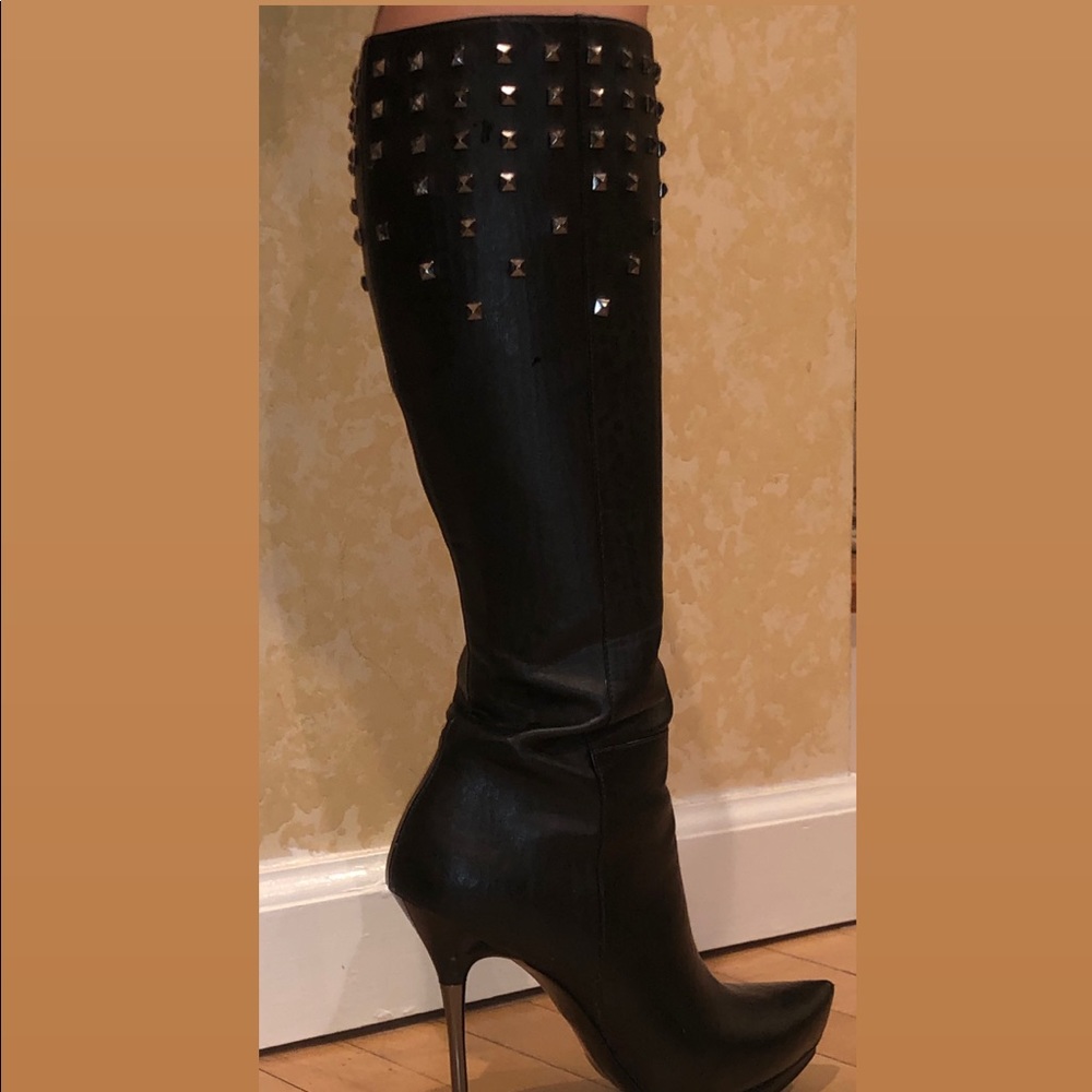 rock and republic studded boots metal leather